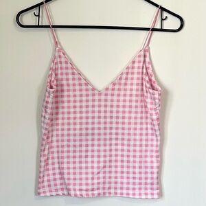 Gaze DTLA Pink and White Gingham Camisole - Size: Medium